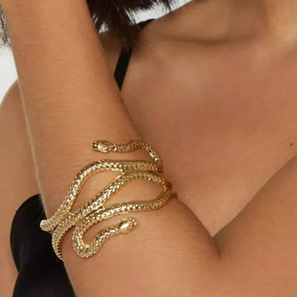 Jewelry - Women Bangle Cool Hip Hop Punk Personality Open Adjustable Twining Snake  Band